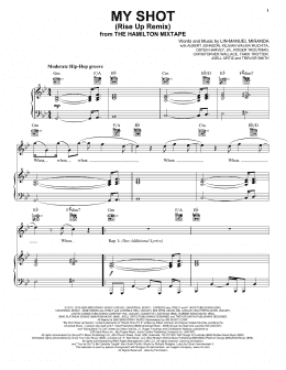 page one of My Shot (Rise Up Remix) (Piano, Vocal & Guitar Chords (Right-Hand Melody))