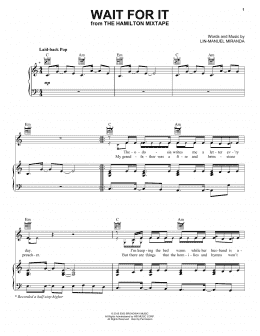 page one of Wait For It (Piano, Vocal & Guitar Chords (Right-Hand Melody))