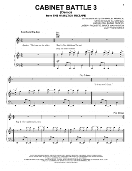 page one of Cabinet Battle 3 (Demo) (Piano, Vocal & Guitar Chords (Right-Hand Melody))