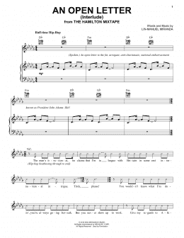page one of An Open Letter (Interlude) (Piano, Vocal & Guitar Chords (Right-Hand Melody))