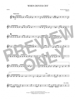 page one of When Doves Cry (French Horn Solo)