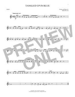 page one of Tangled Up In Blue (French Horn Solo)