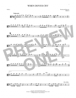 page one of When Doves Cry (Viola Solo)