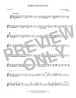 page one of When Doves Cry (Tenor Sax Solo)