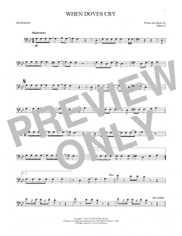 page one of When Doves Cry (Trombone Solo)