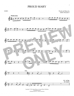 page one of Proud Mary (French Horn Solo)