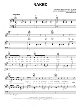 page one of Naked (Piano, Vocal & Guitar Chords (Right-Hand Melody))