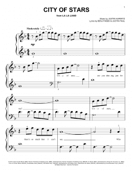 page one of City Of Stars (from La La Land) (Big Note Piano)