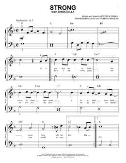 page one of Strong (from the Motion Picture Cinderella) (Big Note Piano)