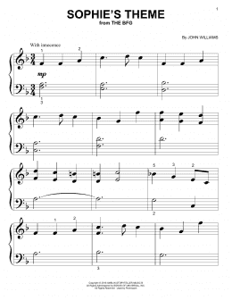 page one of Sophie's Theme (Big Note Piano)