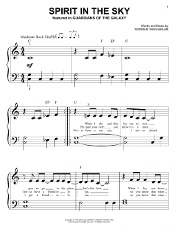 page one of Spirit In The Sky (Big Note Piano)