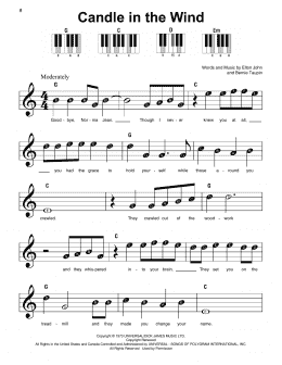 page one of Candle In The Wind (Super Easy Piano)