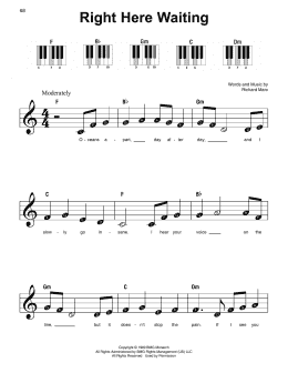 page one of Right Here Waiting (Super Easy Piano)