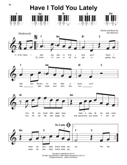 page one of Have I Told You Lately (Super Easy Piano)