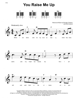 page one of You Raise Me Up (Super Easy Piano)