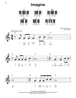 page one of Imagine (Super Easy Piano)