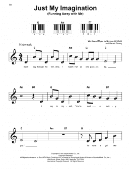 page one of Just My Imagination (Running Away With Me) (Super Easy Piano)