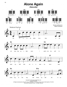 page one of Alone Again (Naturally) (Super Easy Piano)