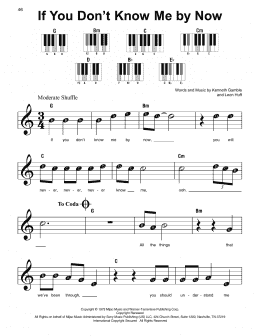 page one of If You Don't Know Me By Now (Super Easy Piano)