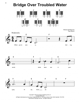 page one of Bridge Over Troubled Water (Super Easy Piano)