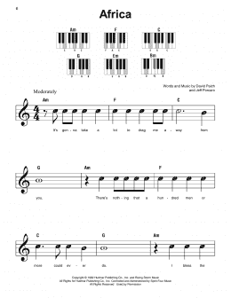 page one of Africa (Super Easy Piano)