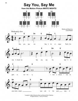page one of Say You, Say Me (Super Easy Piano)