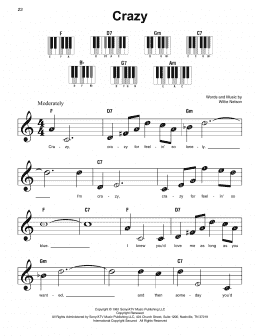 page one of Crazy (Super Easy Piano)