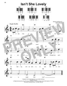 page one of Isn't She Lovely (Super Easy Piano)