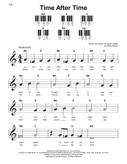 page one of Time After Time (Super Easy Piano)