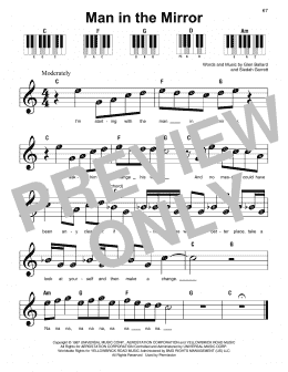 page one of Man In The Mirror (Super Easy Piano)
