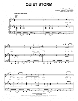 page one of Quiet Storm (Piano, Vocal & Guitar Chords (Right-Hand Melody))