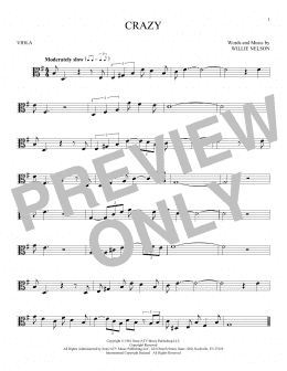 page one of Crazy (Viola Solo)