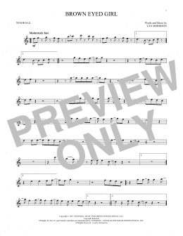 page one of Brown Eyed Girl (Tenor Sax Solo)