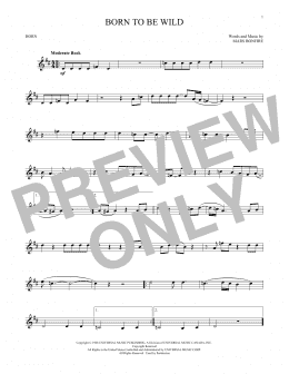 page one of Born To Be Wild (French Horn Solo)
