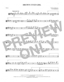 page one of Brown Eyed Girl (Viola Solo)