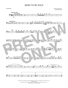 page one of Born To Be Wild (Trombone Solo)