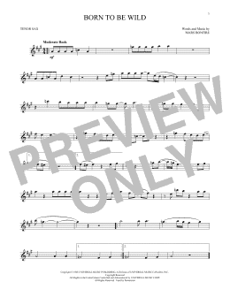 page one of Born To Be Wild (Tenor Sax Solo)
