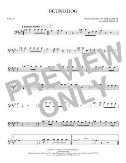 page one of Hound Dog (Cello Solo)