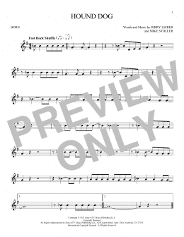 page one of Hound Dog (French Horn Solo)