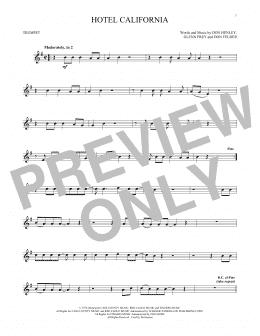 page one of Hotel California (Trumpet Solo)