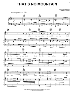 page one of That's No Mountain (Piano, Vocal & Guitar Chords (Right-Hand Melody))