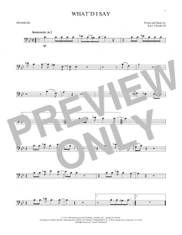 page one of What'd I Say (Trombone Solo)