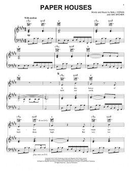 page one of Paper Houses (Piano, Vocal & Guitar Chords (Right-Hand Melody))
