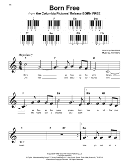 page one of Born Free (Super Easy Piano)
