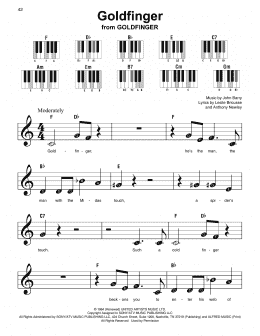 page one of Goldfinger (Super Easy Piano)