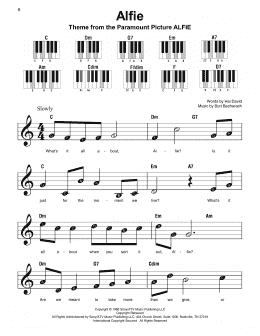 page one of Alfie (Super Easy Piano)