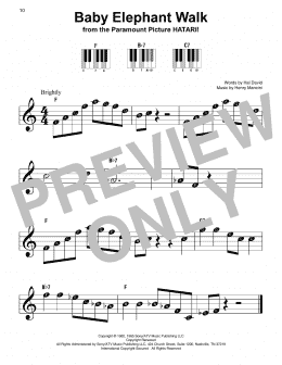 page one of Baby Elephant Walk (Super Easy Piano)