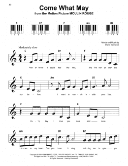 page one of Come What May (from Moulin Rouge) (Super Easy Piano)