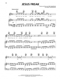 page one of Jesus Freak (Piano, Vocal & Guitar Chords (Right-Hand Melody))