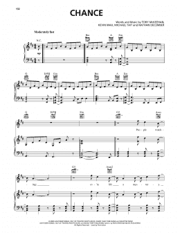 page one of Chance (Piano, Vocal & Guitar Chords (Right-Hand Melody))